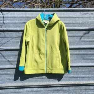 Studio Works Lime and Teal Fleece Zip-Up Hoodie